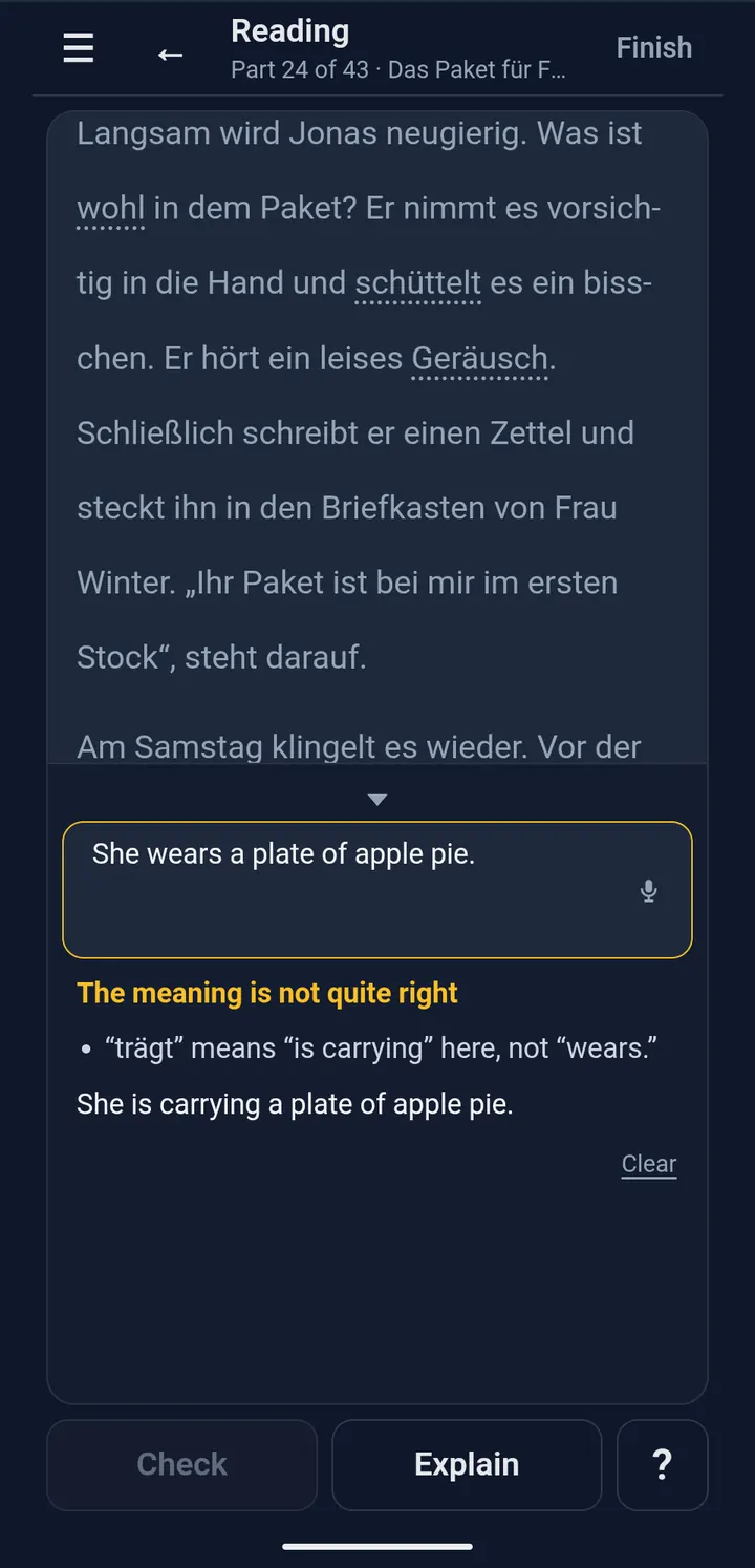 Verdict: The meaning is not quite right, with a note and a good translation.