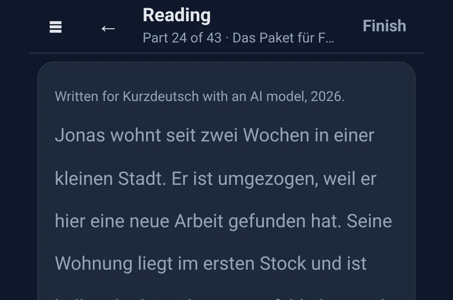 The reader with the photographed page as text; the text block is circled.